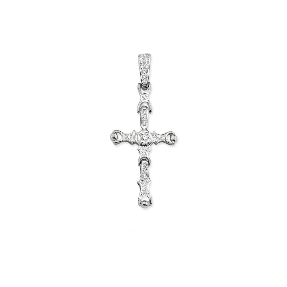 925 Silver Large Cubic Zirconia Brilliant Cut Cross