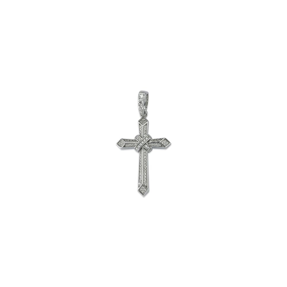 APX044 | 925 Silver Large CZ Brilliant Cut Cross