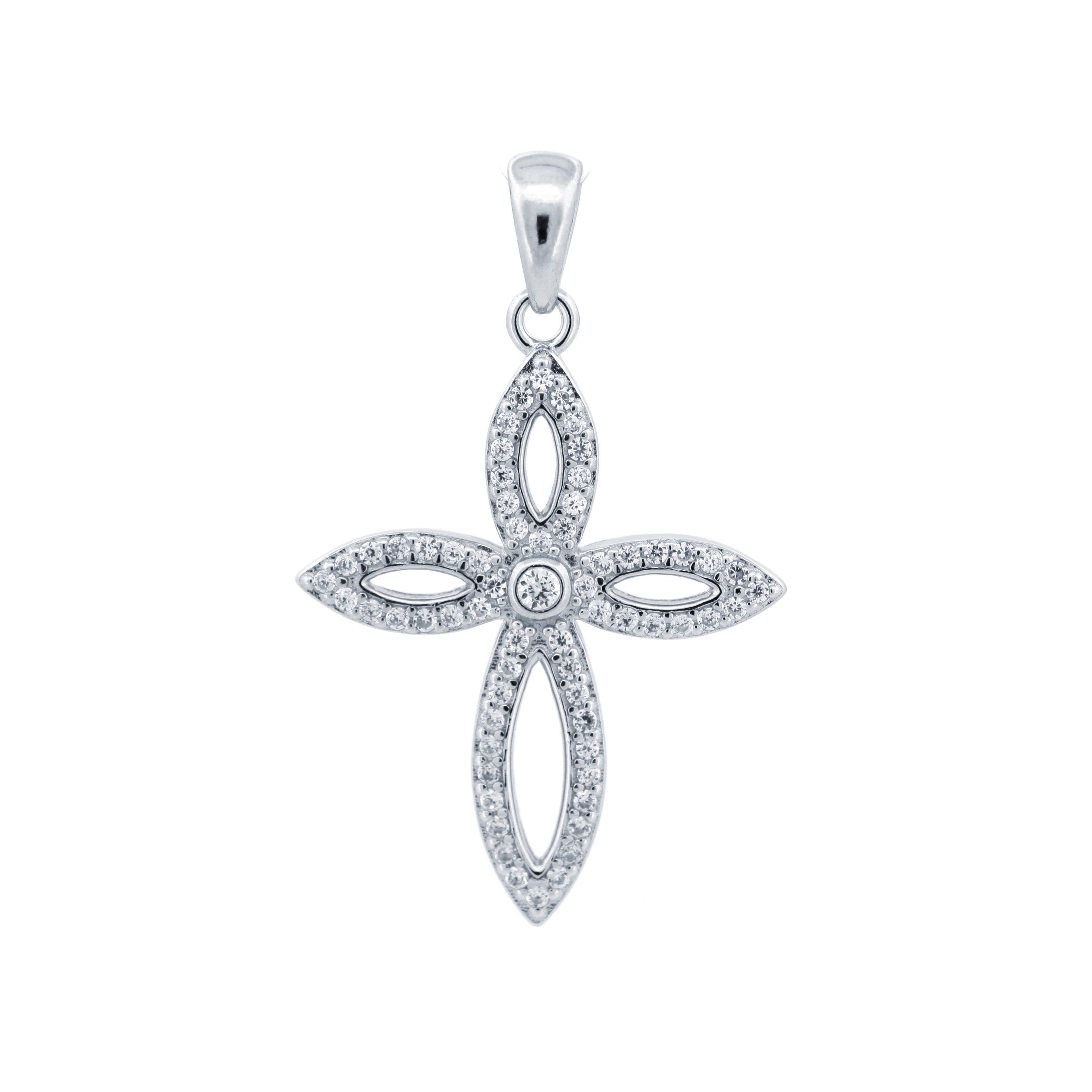 APX054 | 925 Silver CZ Set Cross