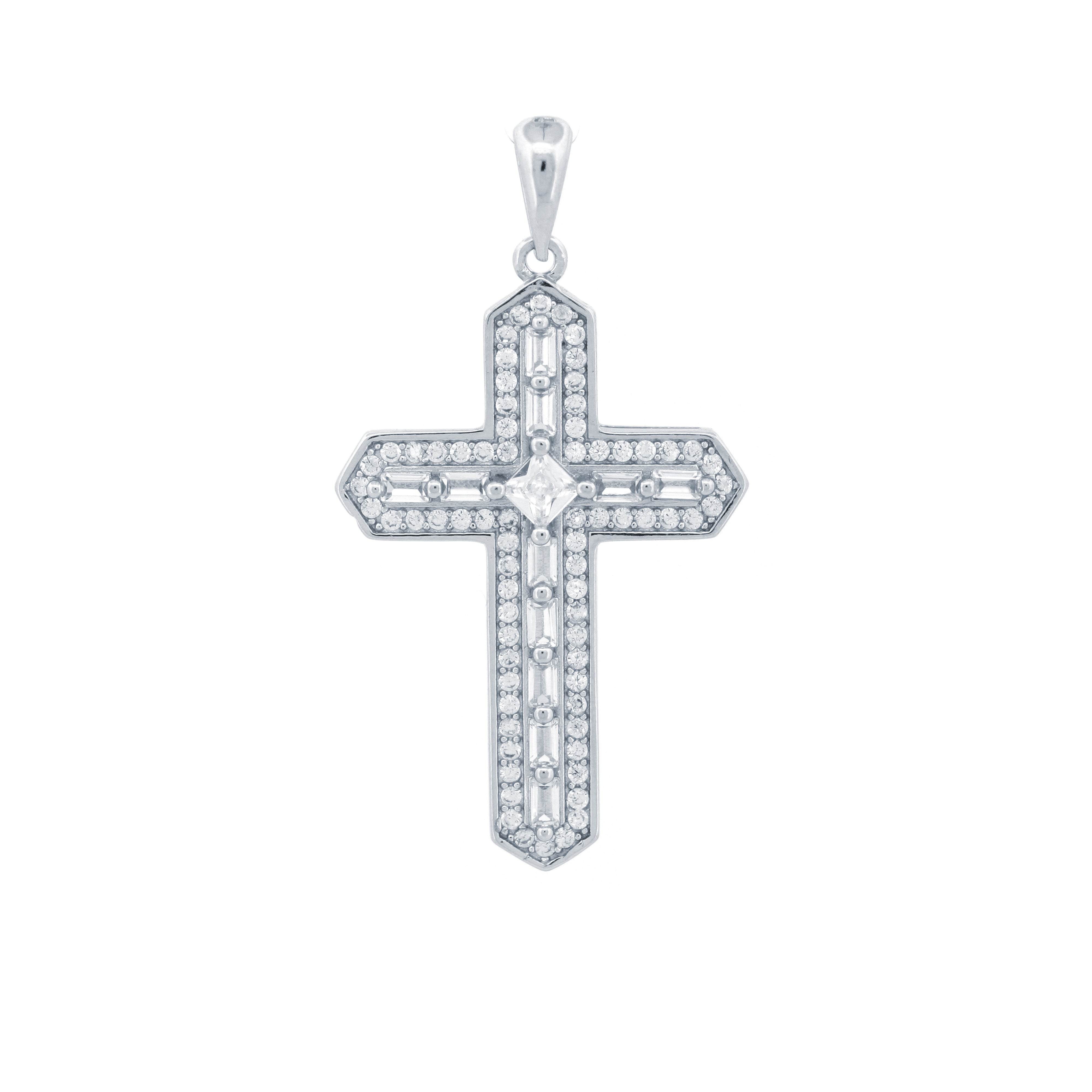 APX057 | 925 Silver CZ Set Cross