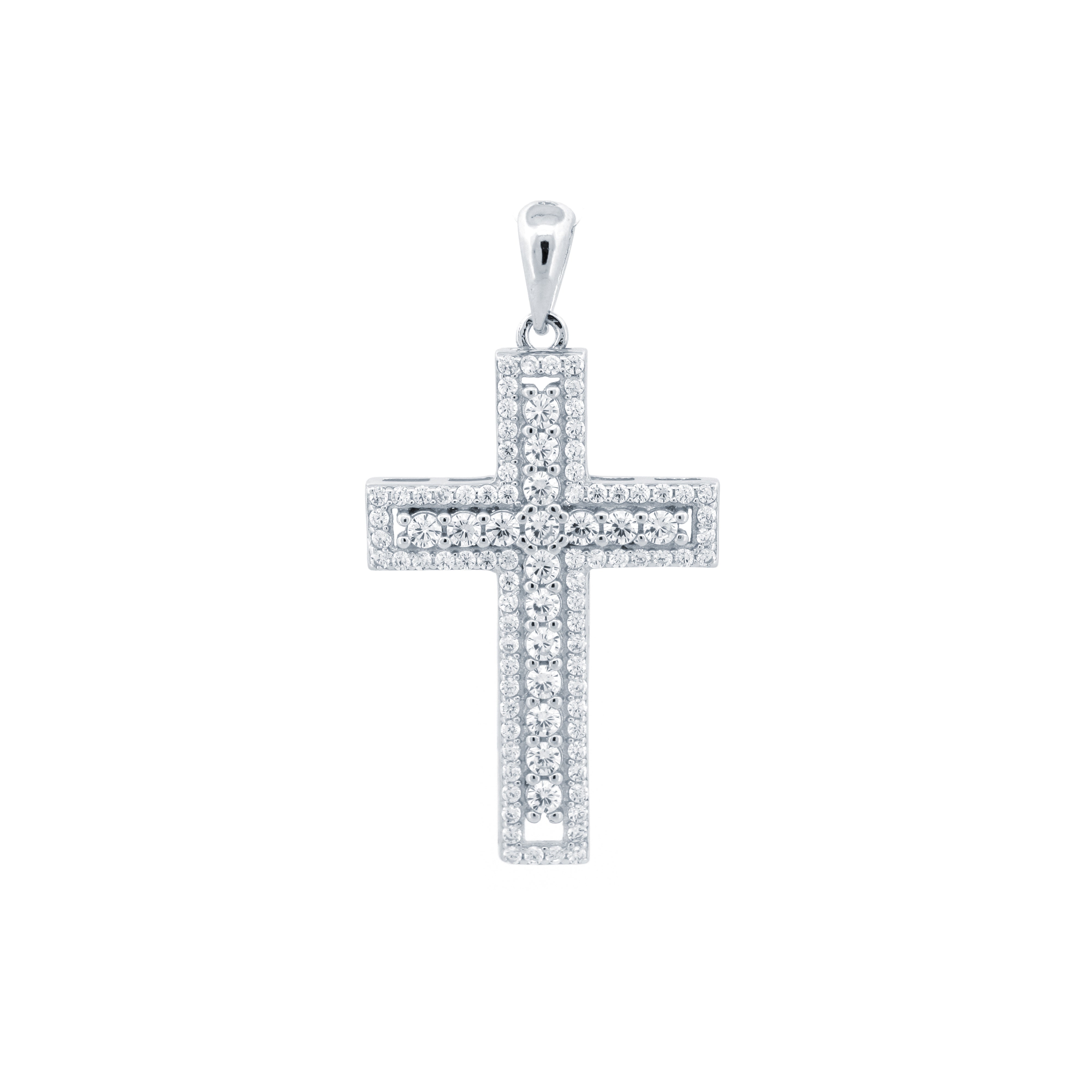 APX060 | 925 Silver CZ Set Cross