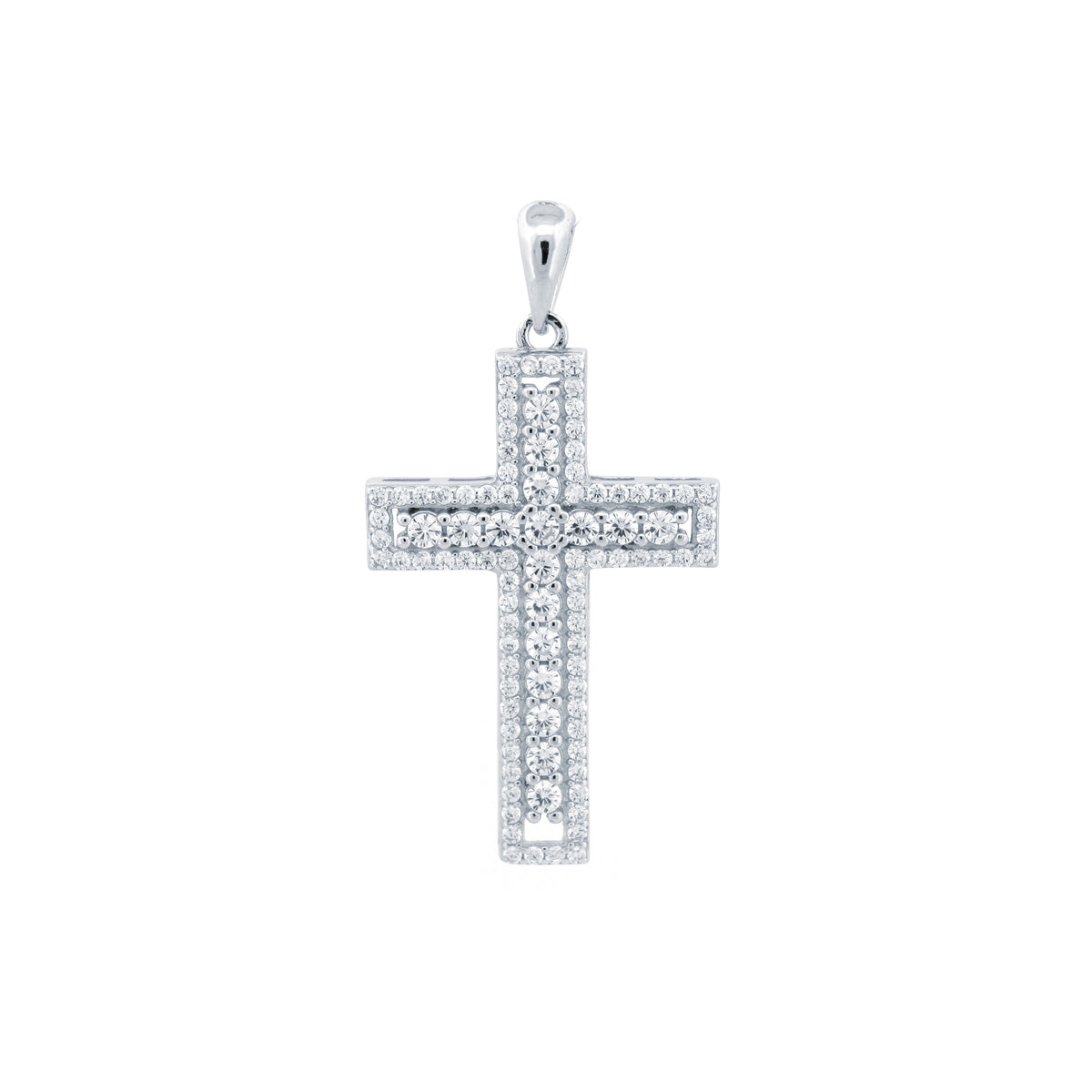 925 Silver Cubic Zirconia Set Cross