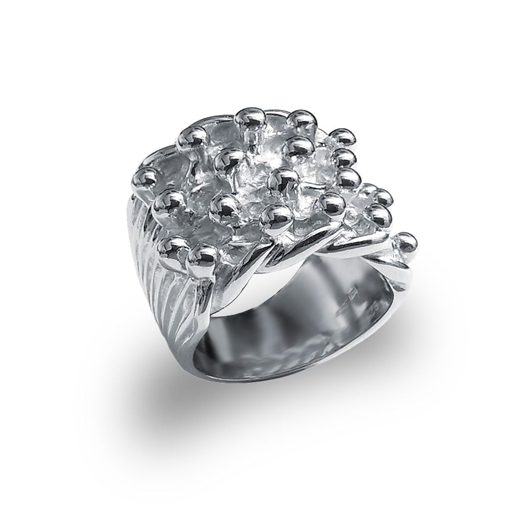 925 Silver Four Row Keeper Ring