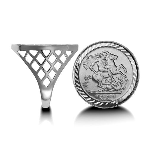 925 Silver Half St George Ring