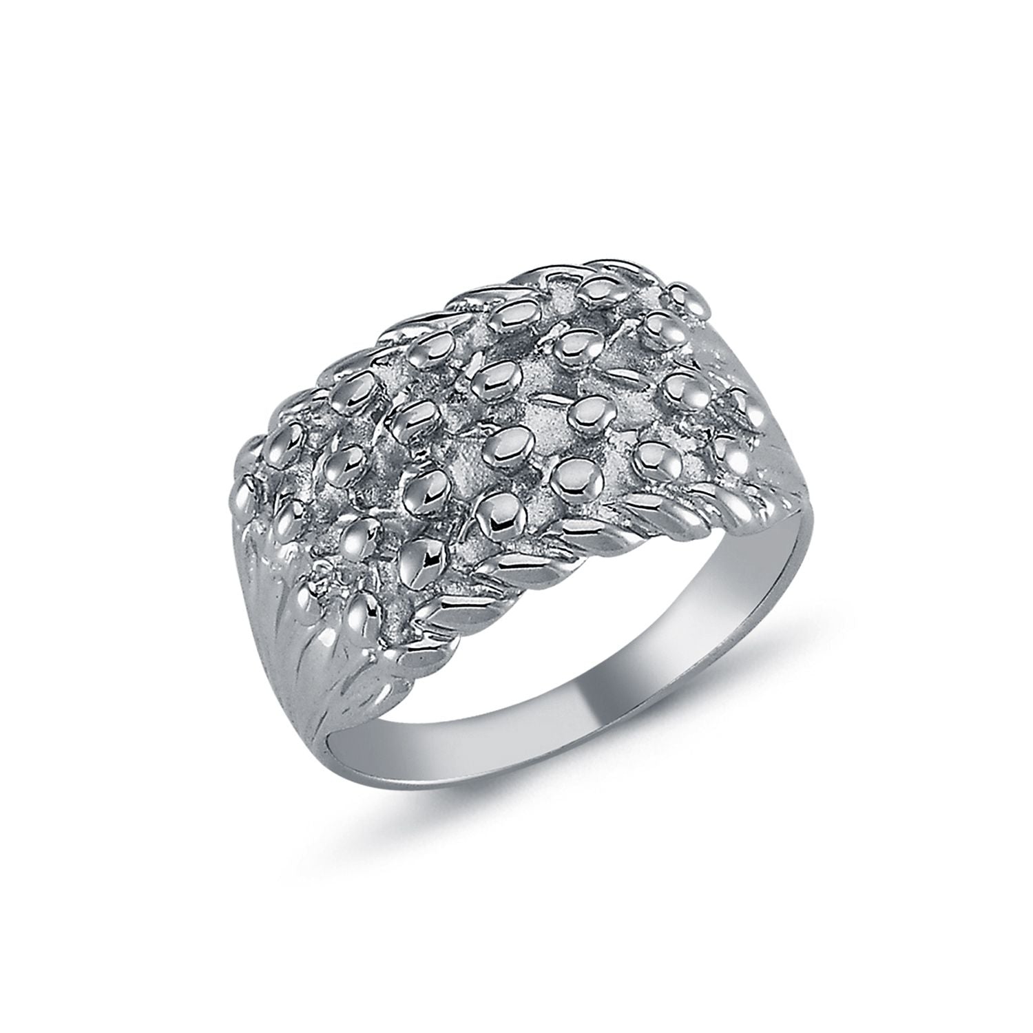 925 Silver Four Row keeper Ring