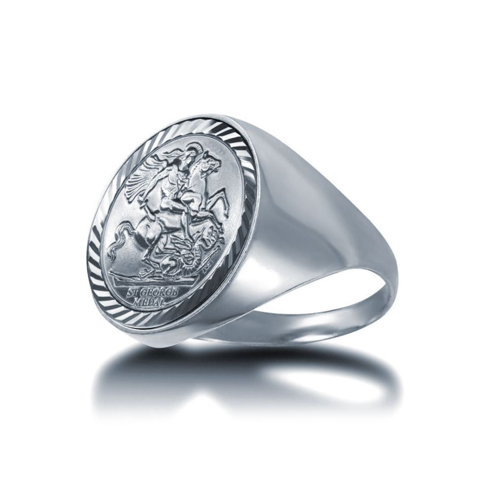 925 Silver Half Sovereign Ring