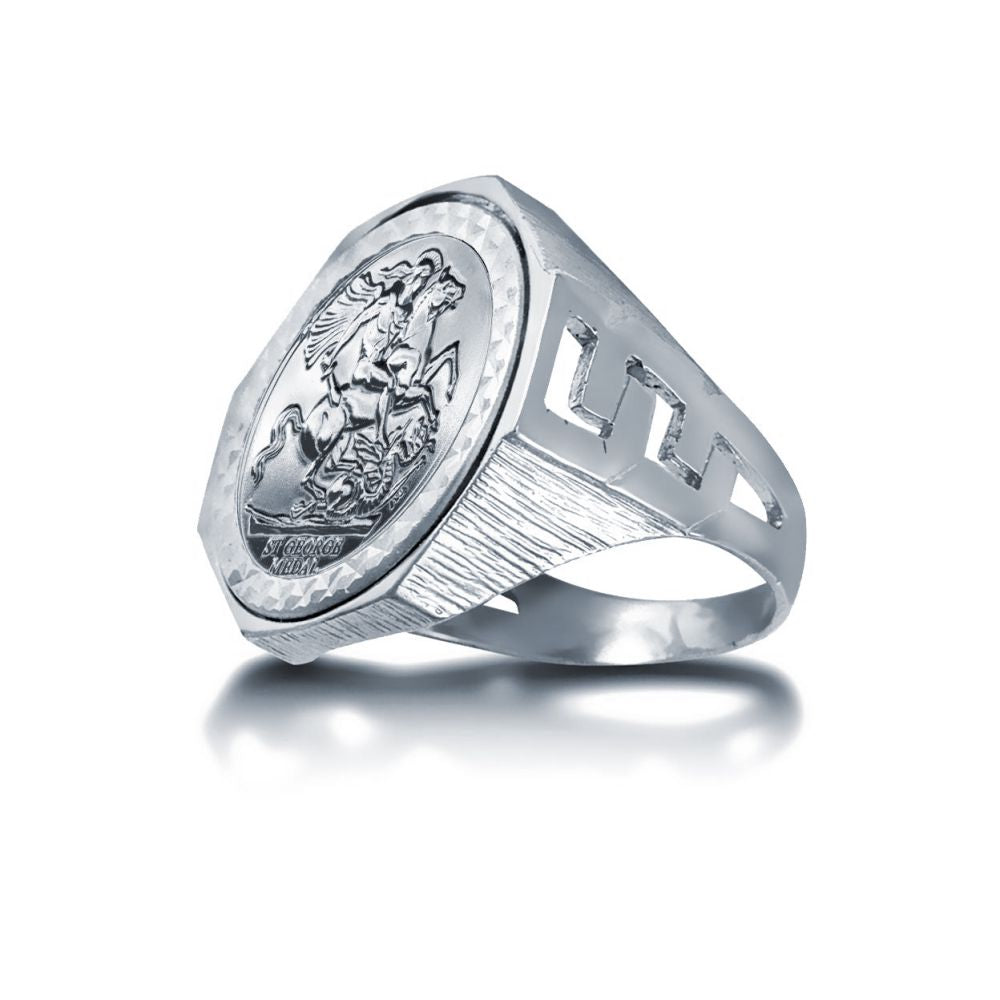 925 Silver Full Sovereign Ring
