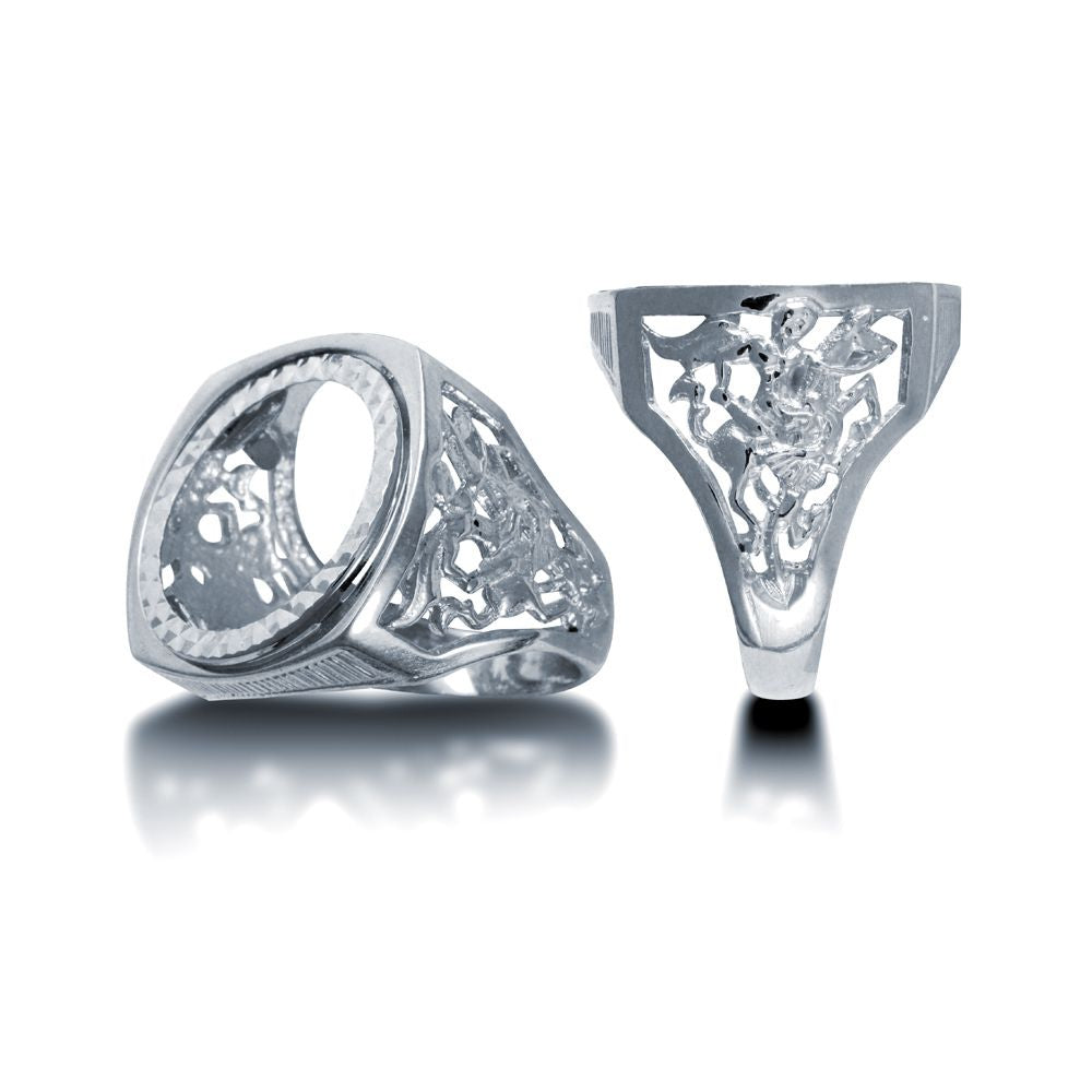 925 Silver Half Sovereign Ring