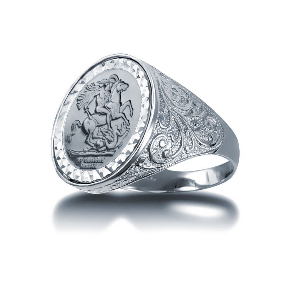 925 Silver Half Sovereign Ring