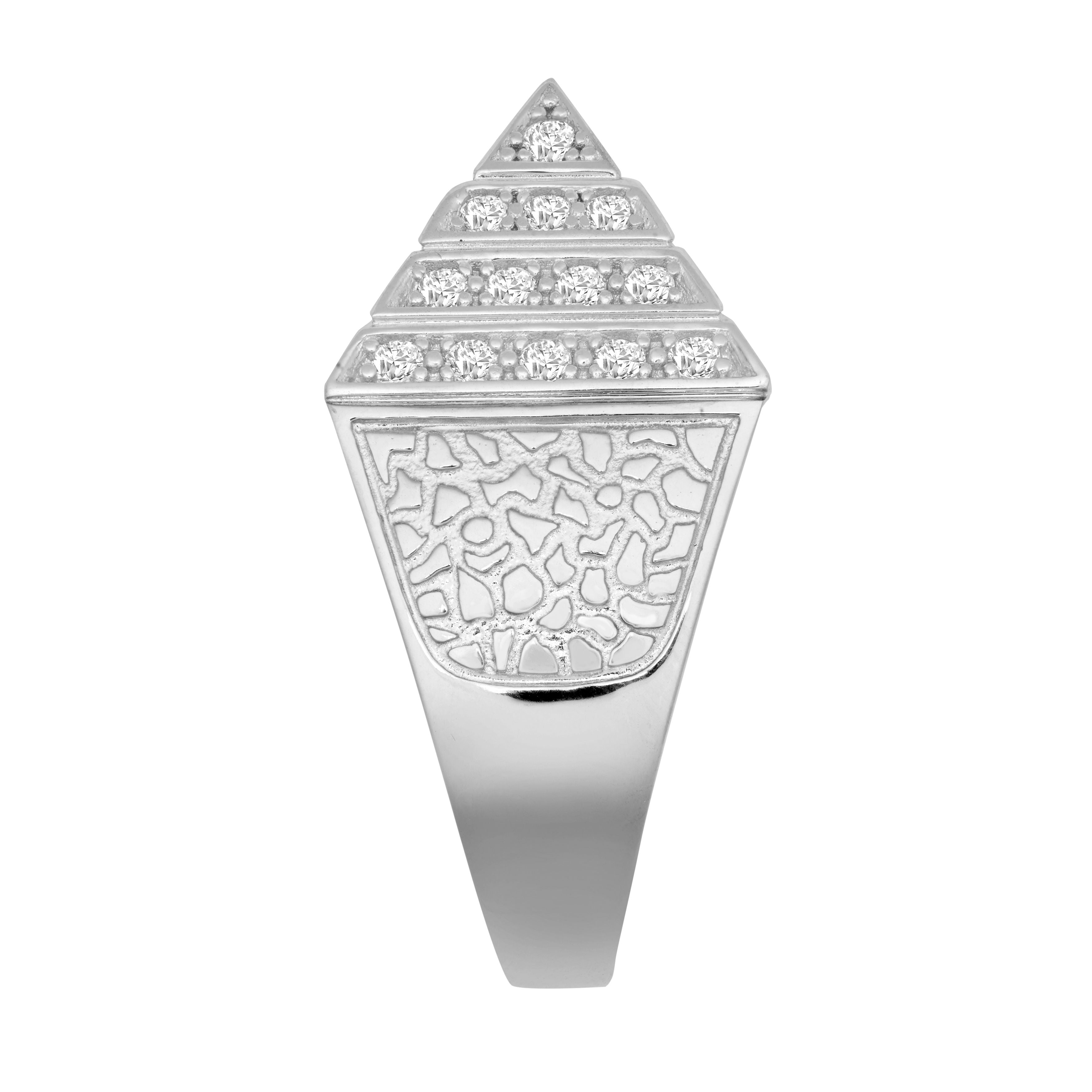 ARN131B | JN Jewellery 925 Silver CZ Set Pyramid Ring