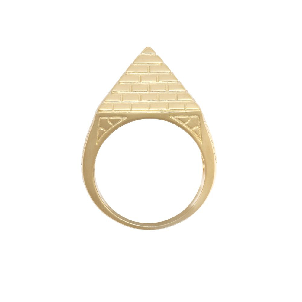 ARN132B-GP | 925 Silver Gold Plated Pyramid Ring 17.8mm