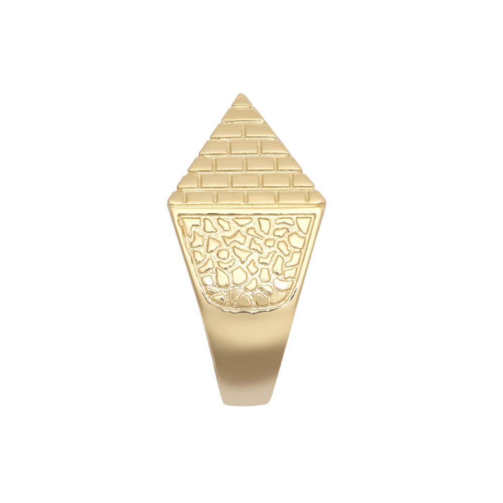 ARN132B-GP | 925 Silver Gold Plated Pyramid Ring 17.8mm