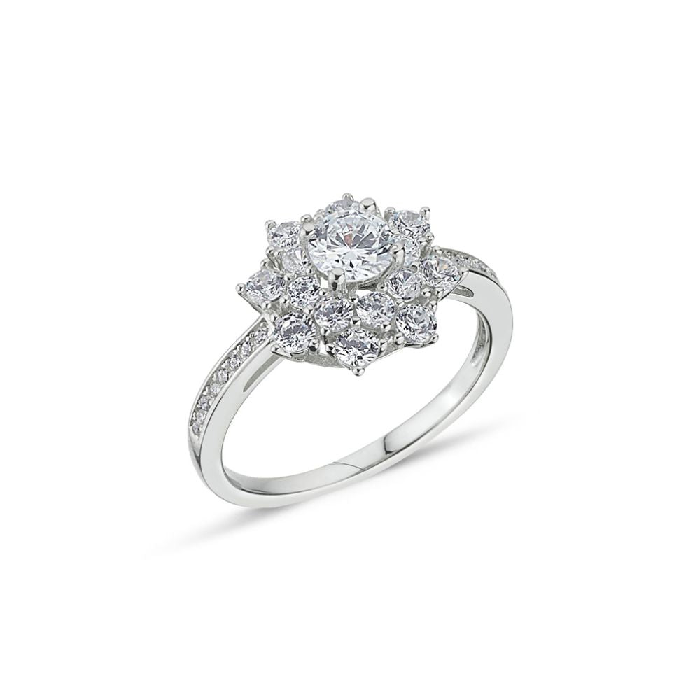 925 Silver Cubic Zirconia Cluster Ring