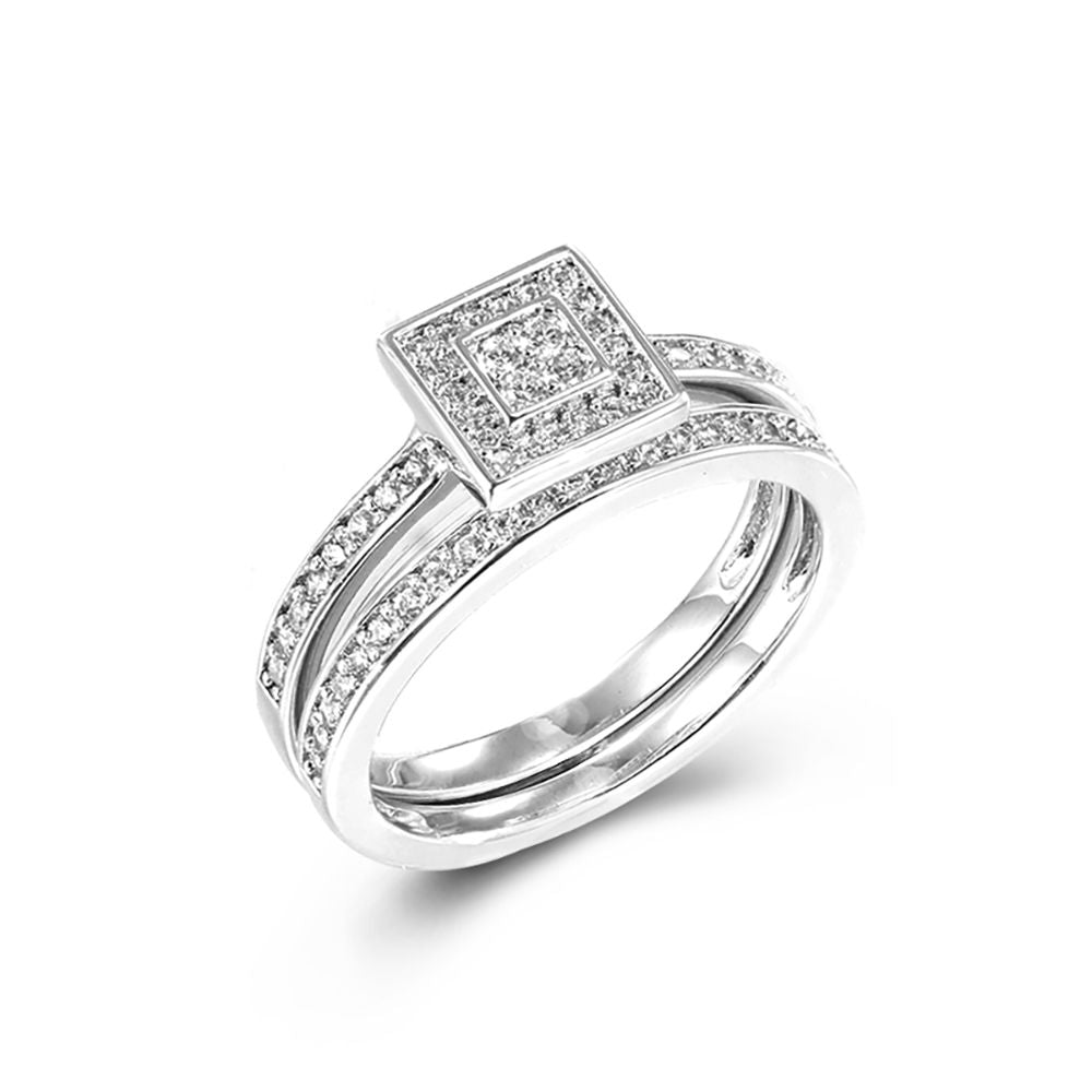 925 Silver Cubic Zirconia Rings Set