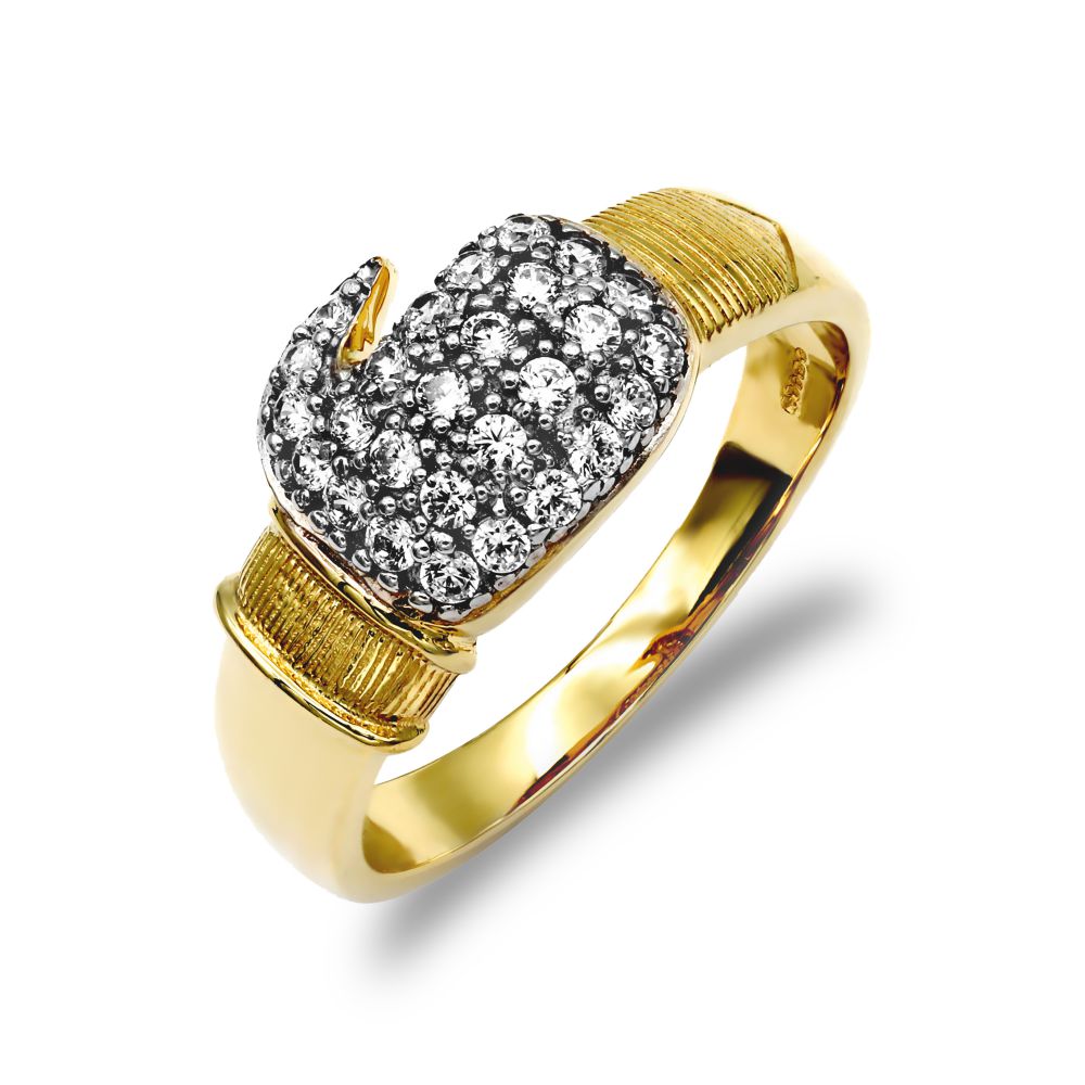 ARN164-GP | 925 Silver Gold Plated Boxing Glove Ring