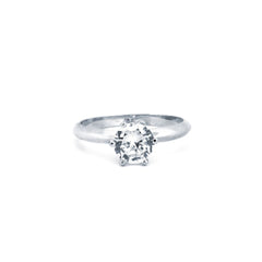 925 Silver Rhodium Cubic Zirconia Set Solitaire Ring