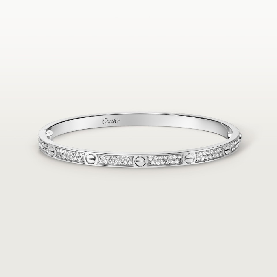 Cartier Love Bracelet Small Model Paved White Gold Diamonds 18K White Gold
