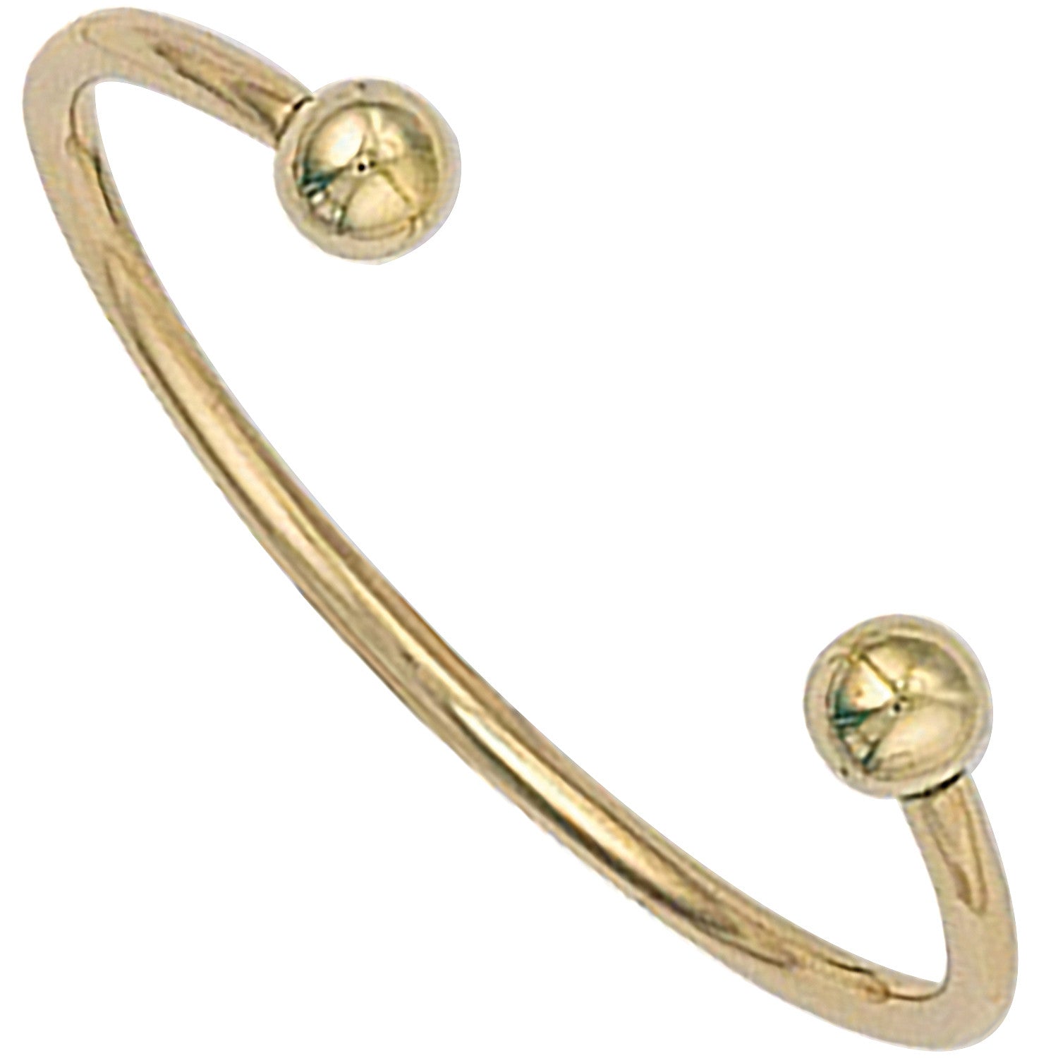 Yellow Gold Solid Baby Torque Bangle - 9ct Gold