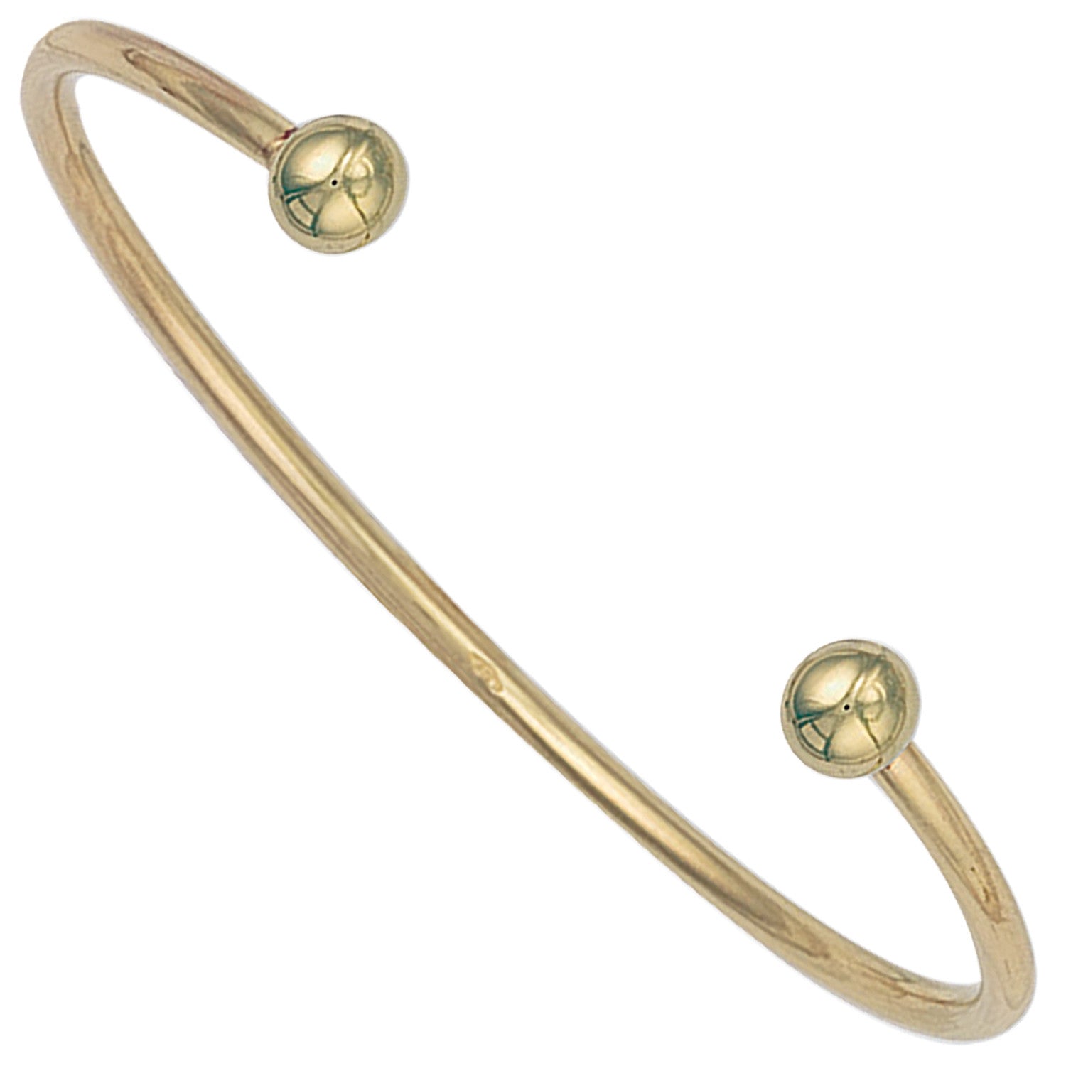 Yellow Gold Ladies 2.5mm Solid Torque Bangle - 9ct Gold