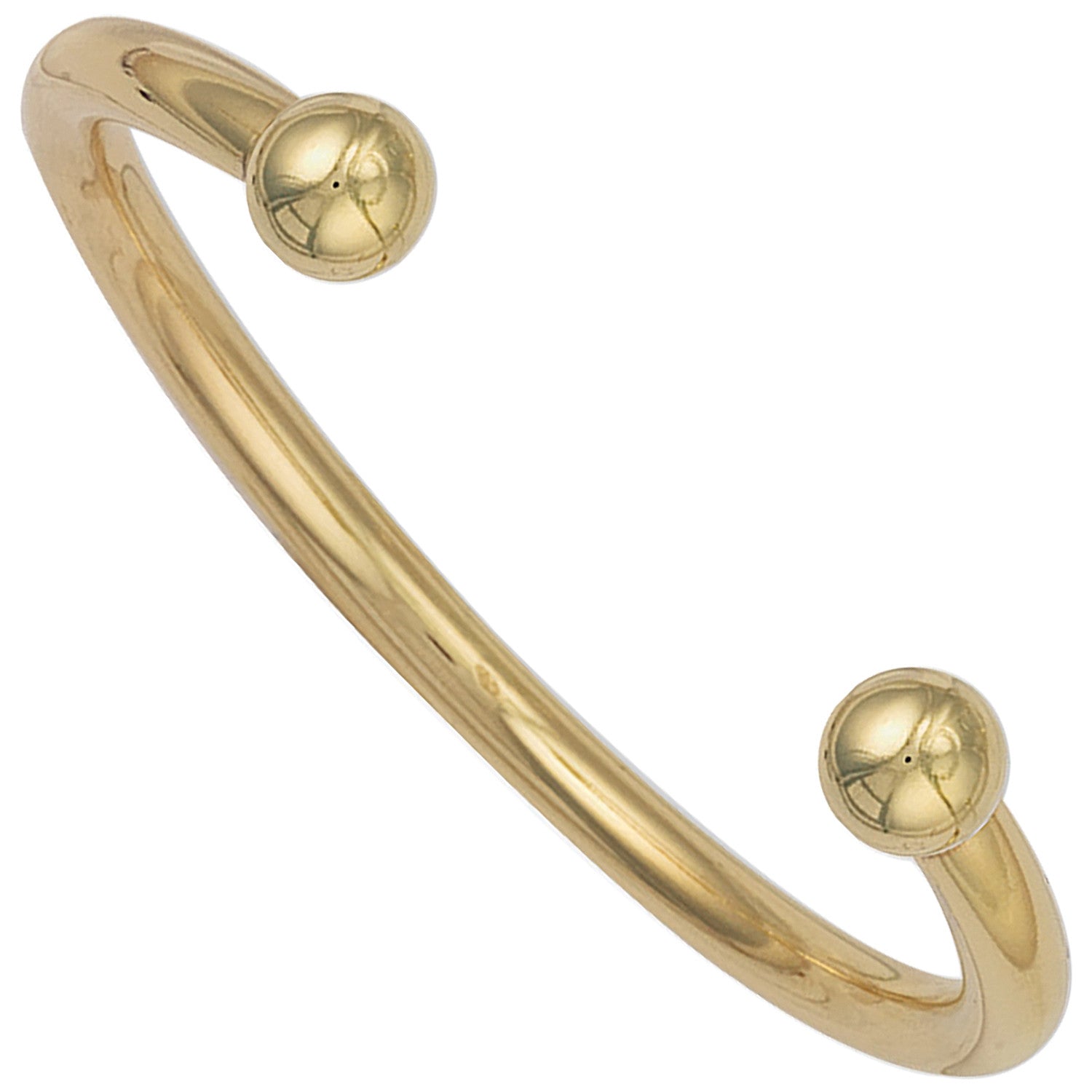 Yellow Gold Gents 6mm Torque Solid Bangle - 9ct Gold