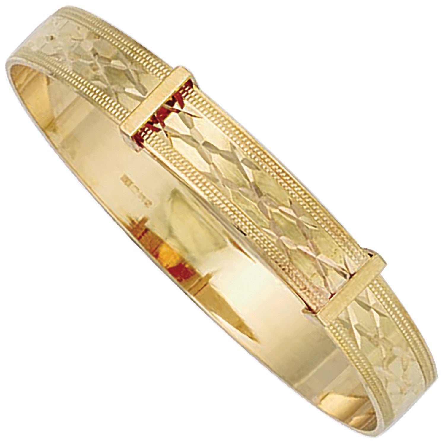 Yellow Gold D/C Baby Slave Bangle - 9ct Gold