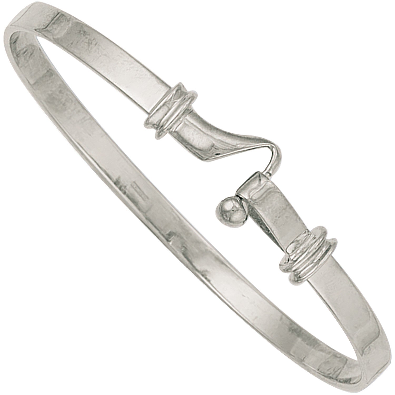 White Gold Hook Bangle - 9ct Gold