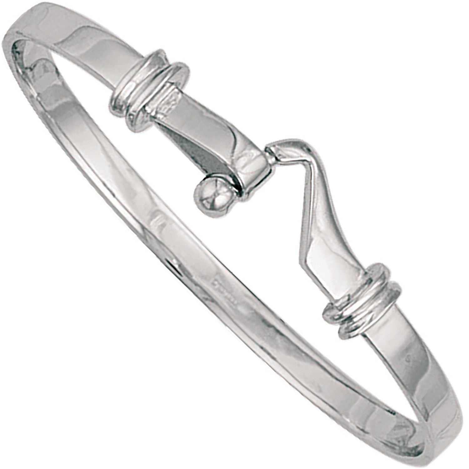 White Gold Baby Hook Bangle - 9ct Gold
