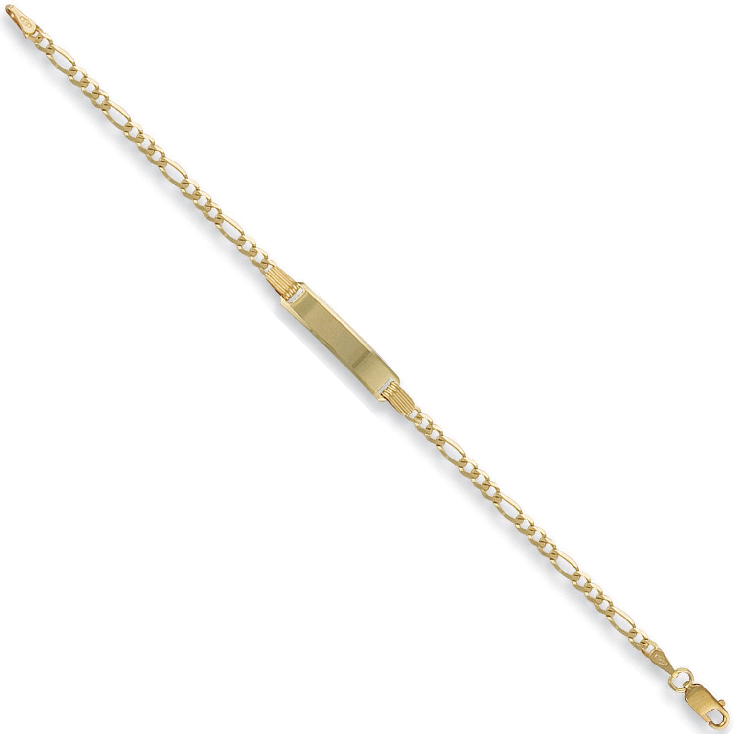 Yellow Gold Baby/Ladies Figaro ID Bracelet - 9ct Gold