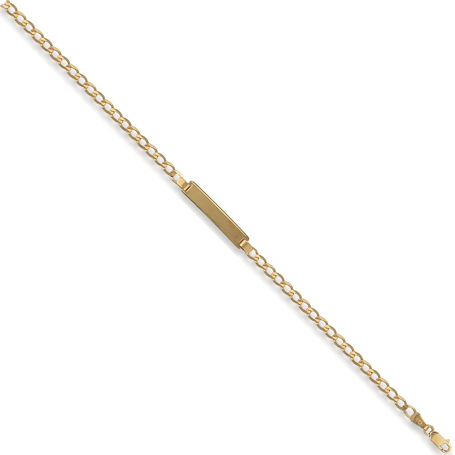 Yellow Gold Baby/Ladies Curb ID Bracelet - 9ct Gold