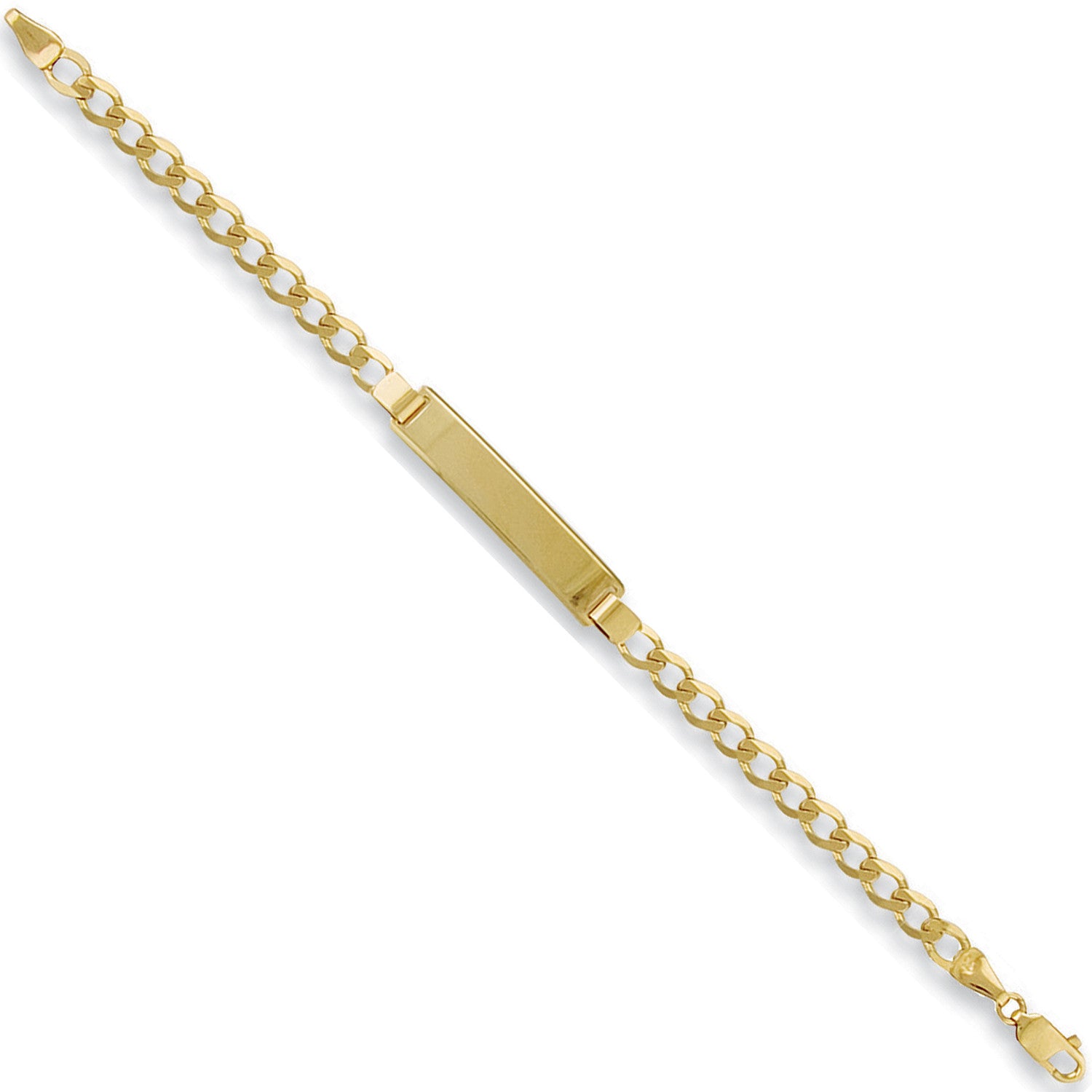 Yellow Gold Baby/Ladies Curb ID Bracelet - 9ct Gold