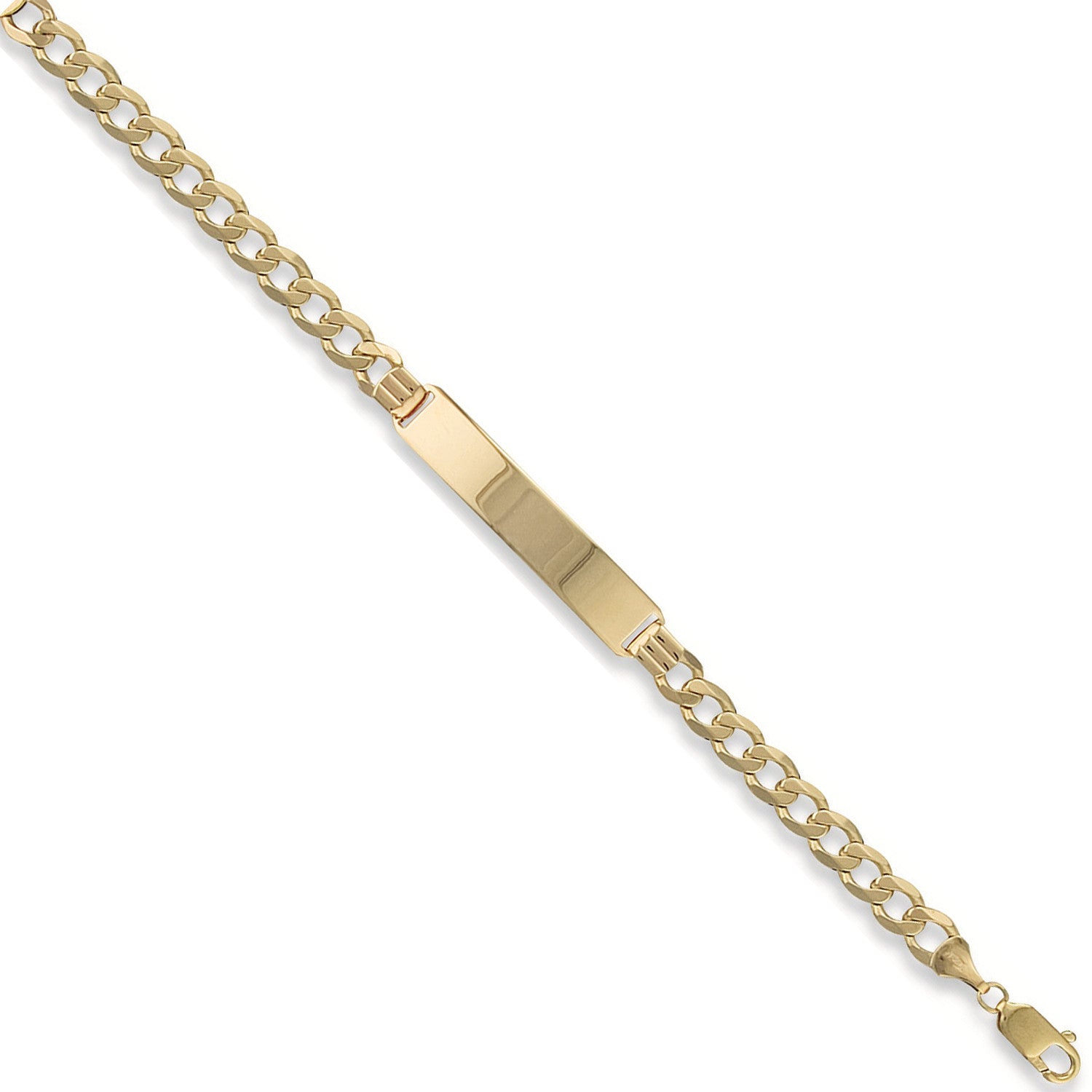 Yellow Gold Ladies/Gents Curb ID Bracelet - 9ct Gold