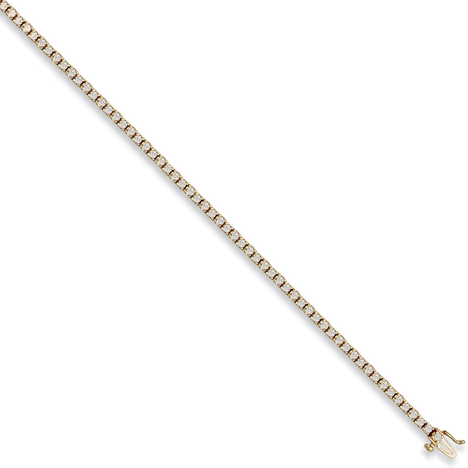 Yellow Gold 3.5mm Cubic Zirconia Tennis Bracelet - 9ct Gold