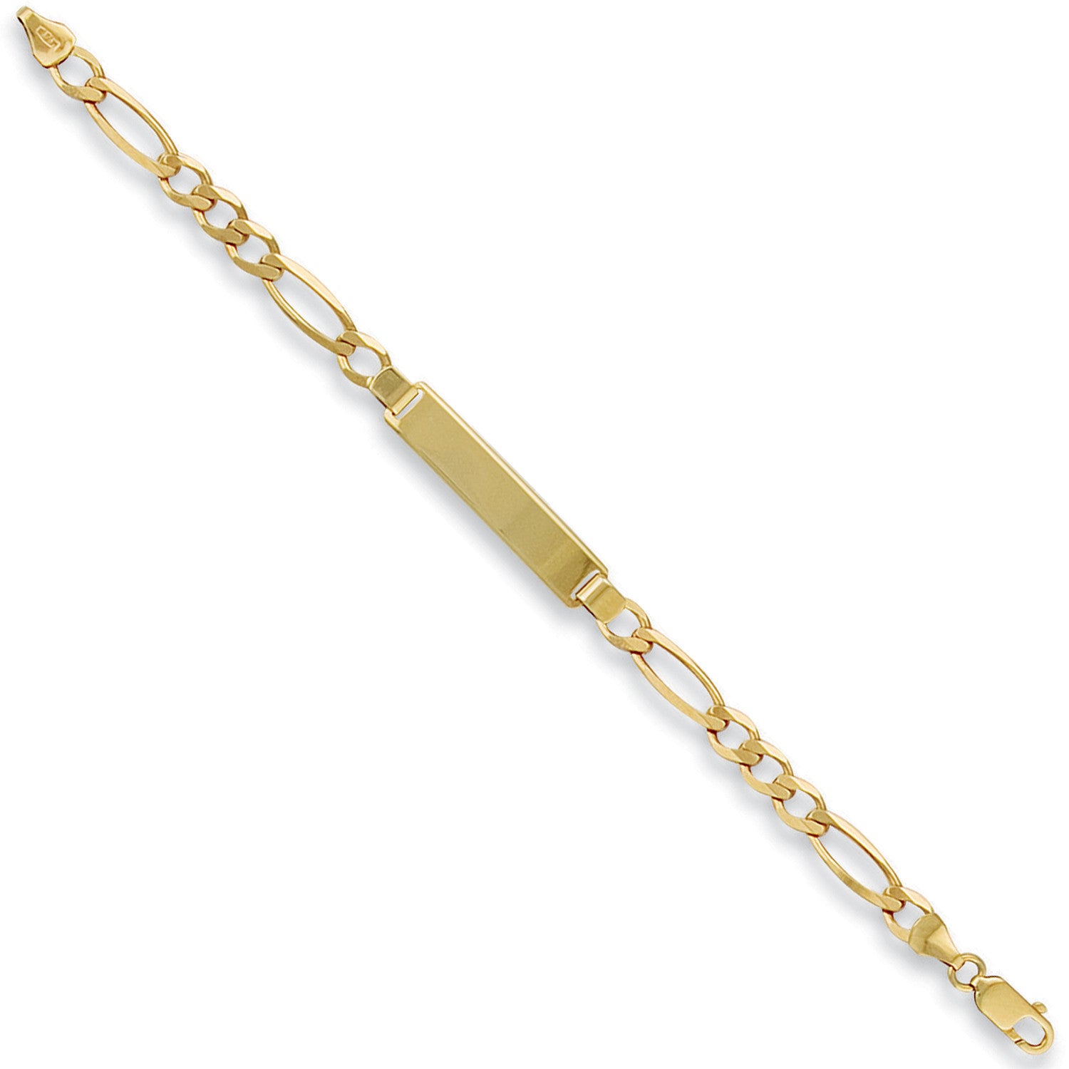 Yellow Gold Baby/Ladies Figaro ID Bracelet - 9ct Gold