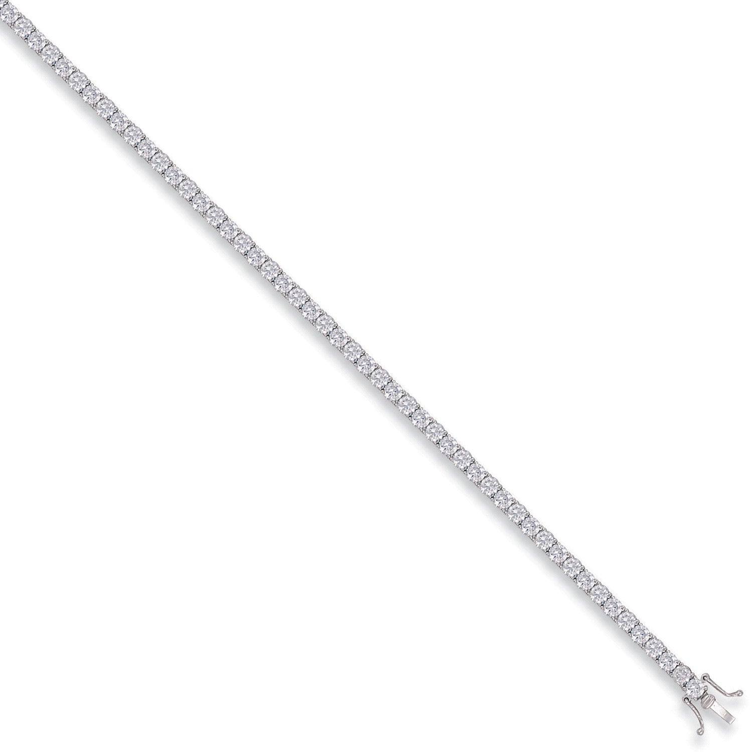 White Gold 3.5mm Cubic Zirconia Tennis Bracelet - 9ct Gold