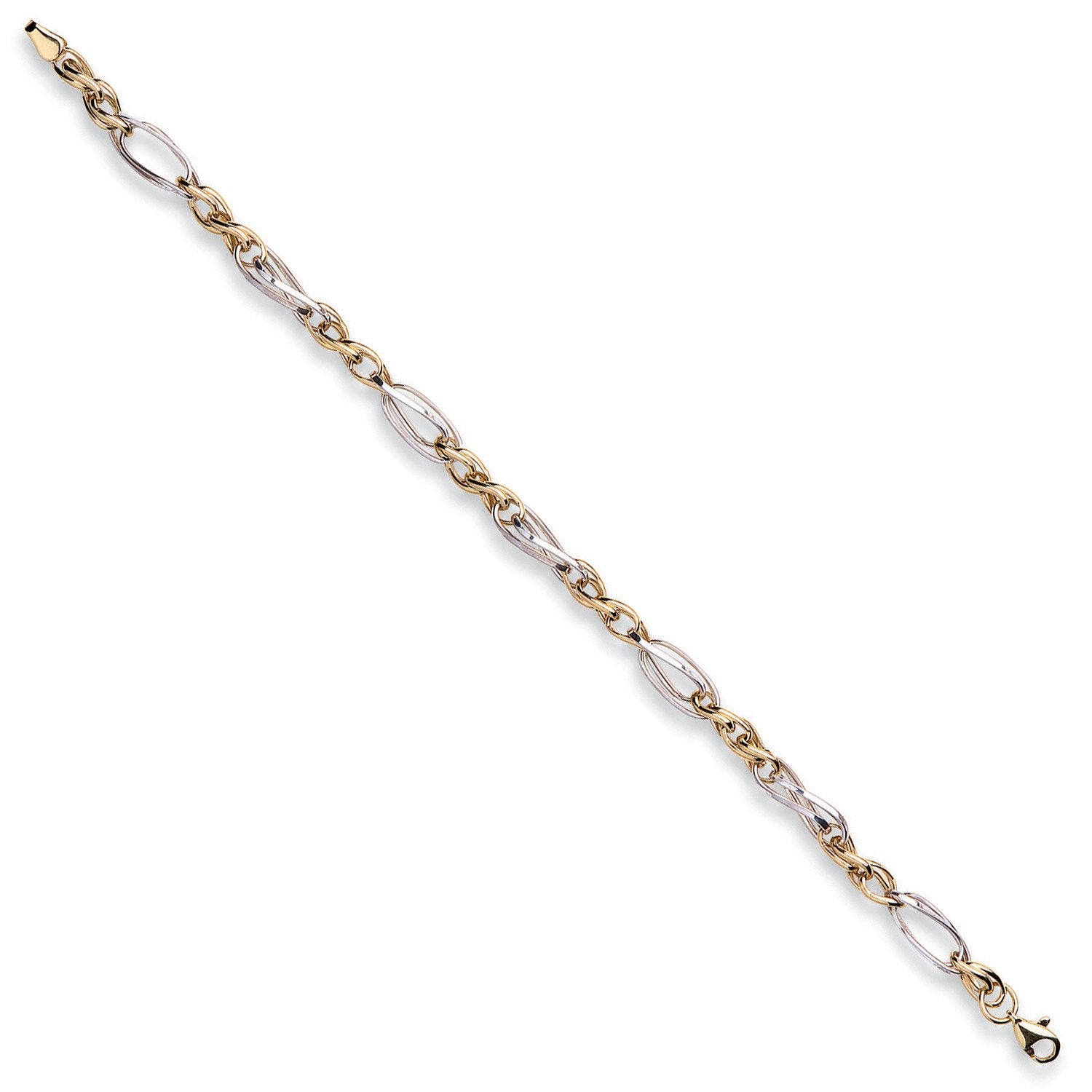 W & Y/G Fancy Oval Linked Bracelet