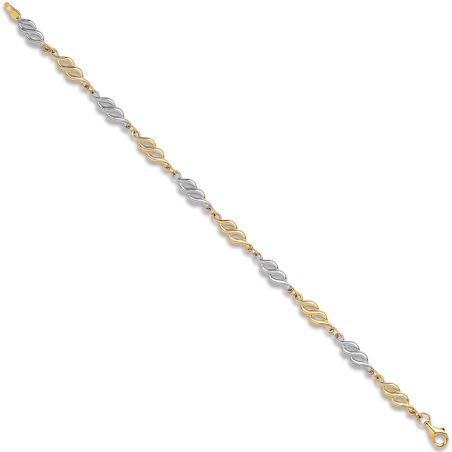 W & Y/G Fancy Hollow Link Bracelet