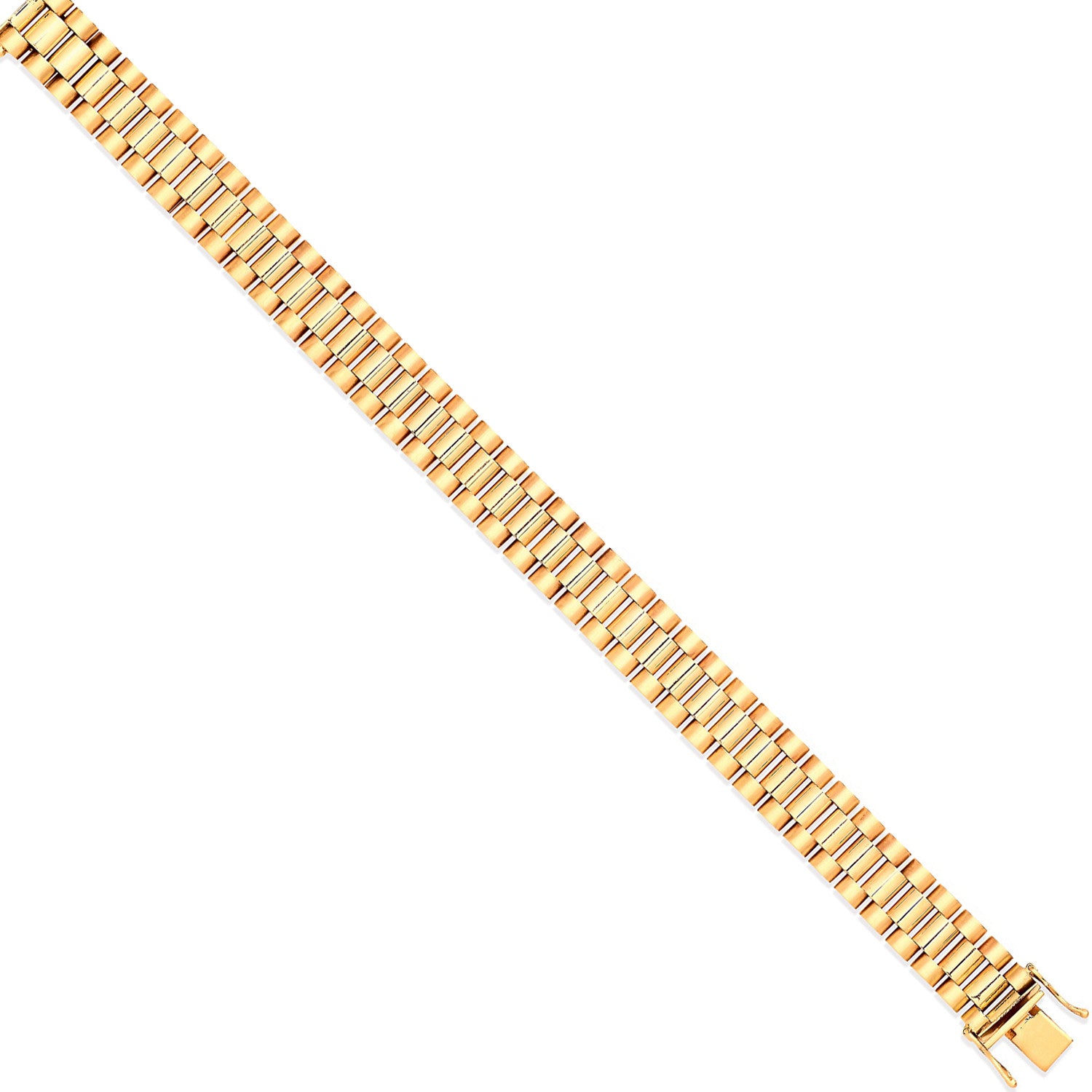Yellow Gold 14mm Fancy Link Gents Bracelet - 9ct Gold
