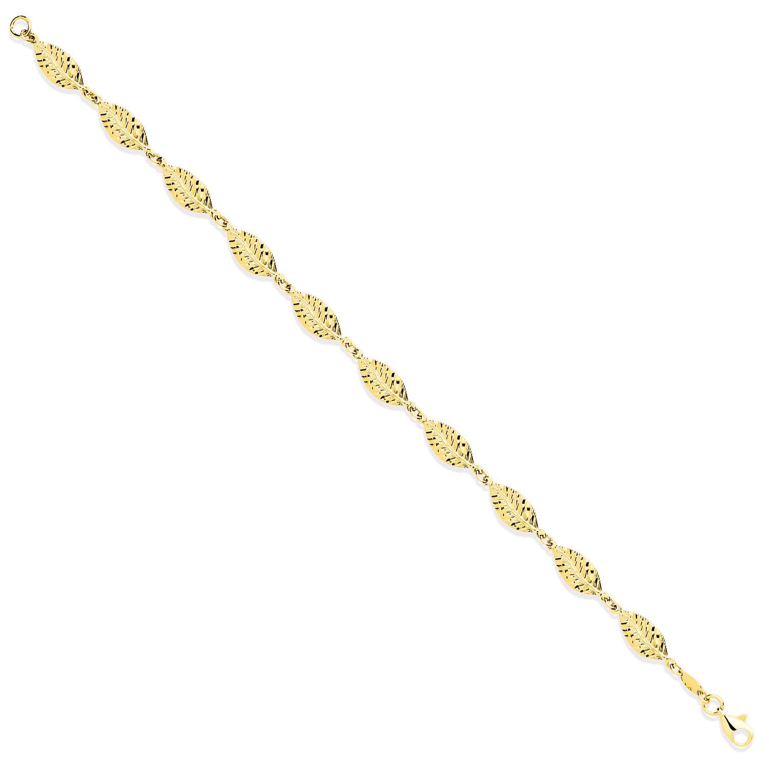 Y/G 6mm Leaf Motif Ladies Bracelet