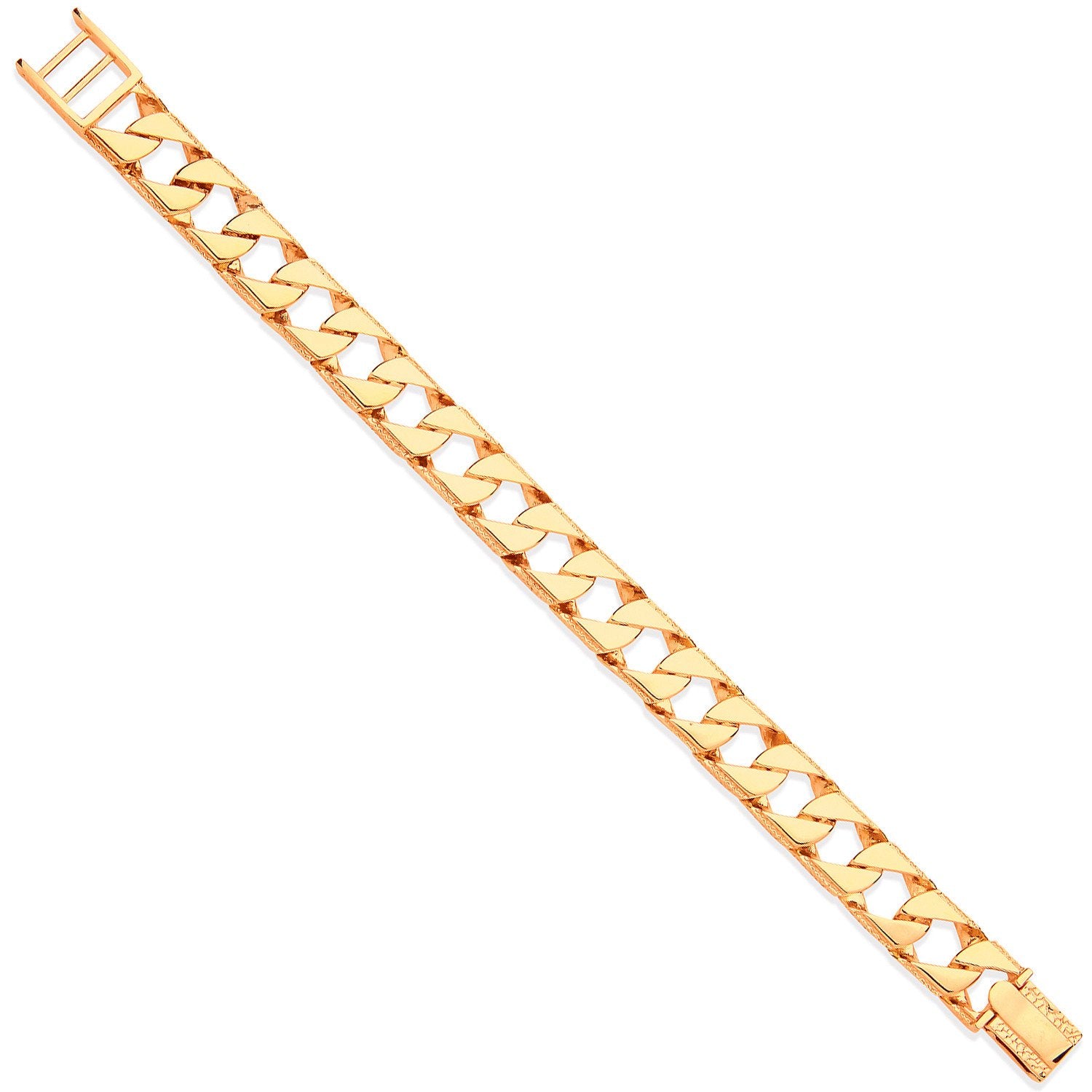 Y/G 12mm Casted Grain Edge Gents Bracelet