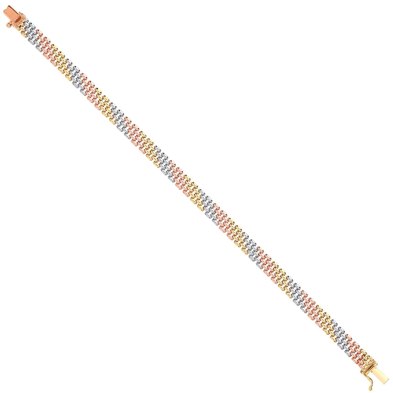 Y, W & R/G Panther Link Ladies Bracelet