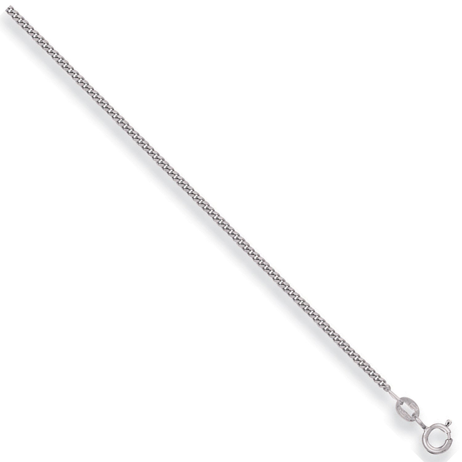 White Gold 1.5mm Traditional Classic Curb Chain - 9ct Gold