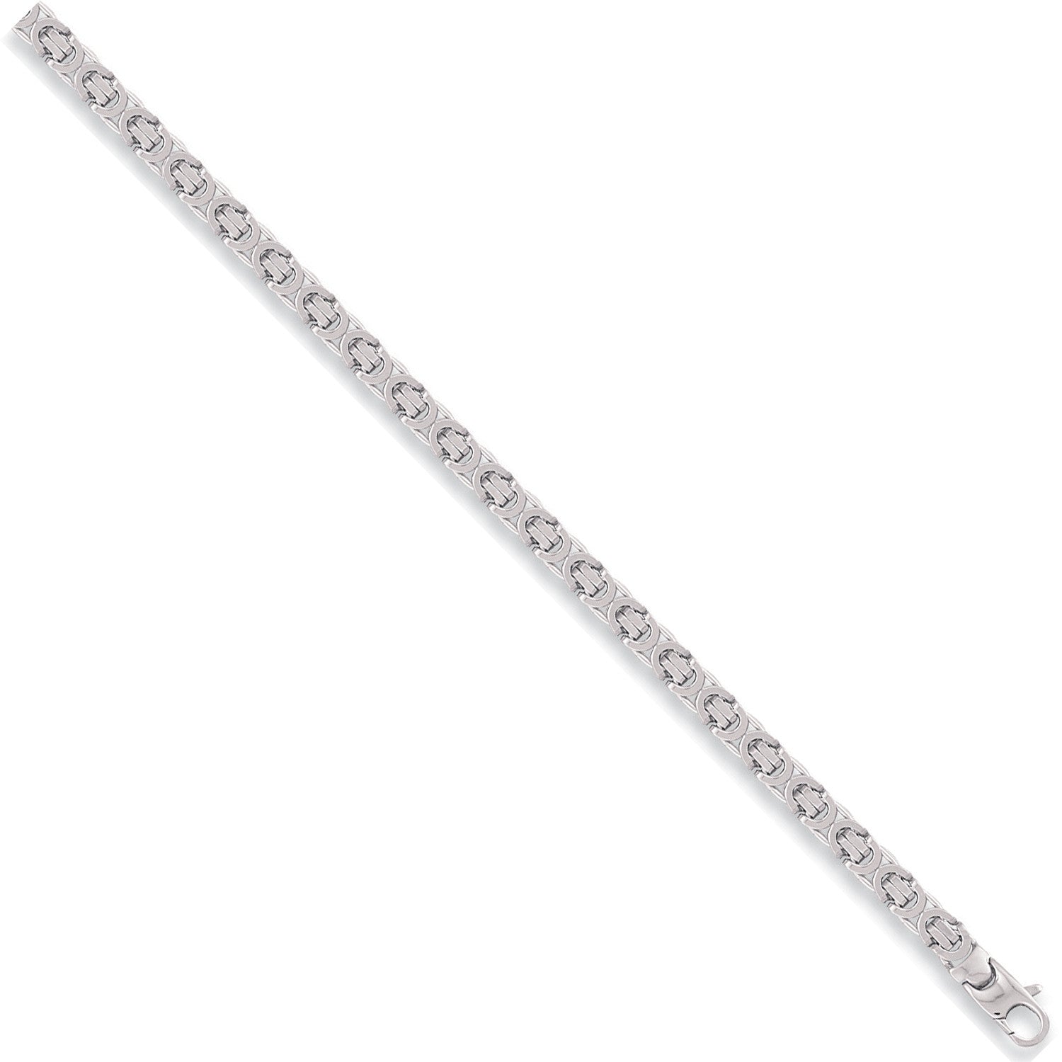White Gold 5.7mm Flat Byzantine Chain - 9ct Gold