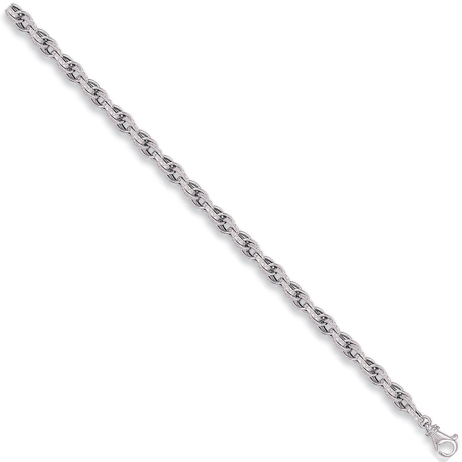 White Gold 5.6mm Hollow Prince of Wales Chain - 9ct Gold