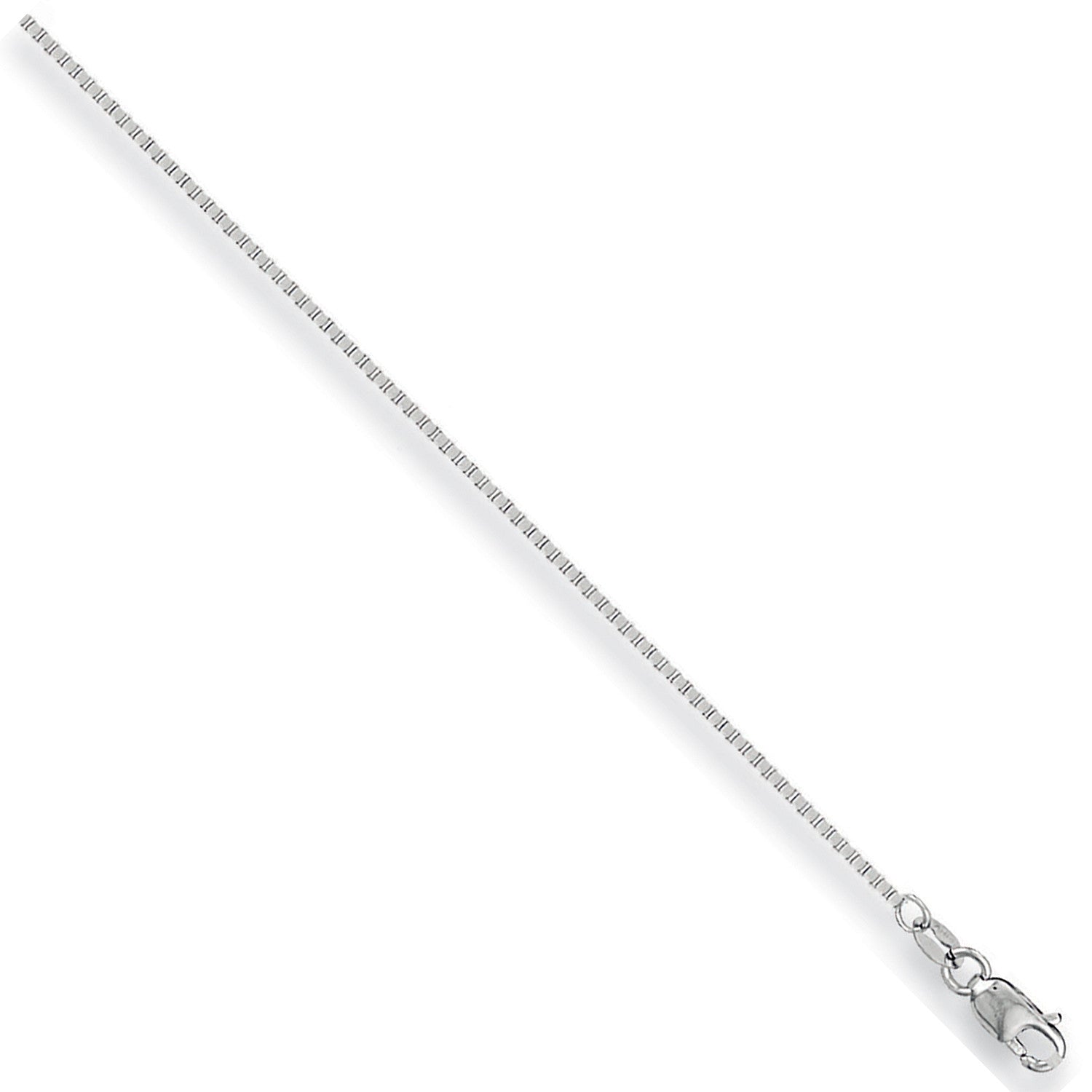 White Gold 0.9mm Box Chain - 9ct Gold