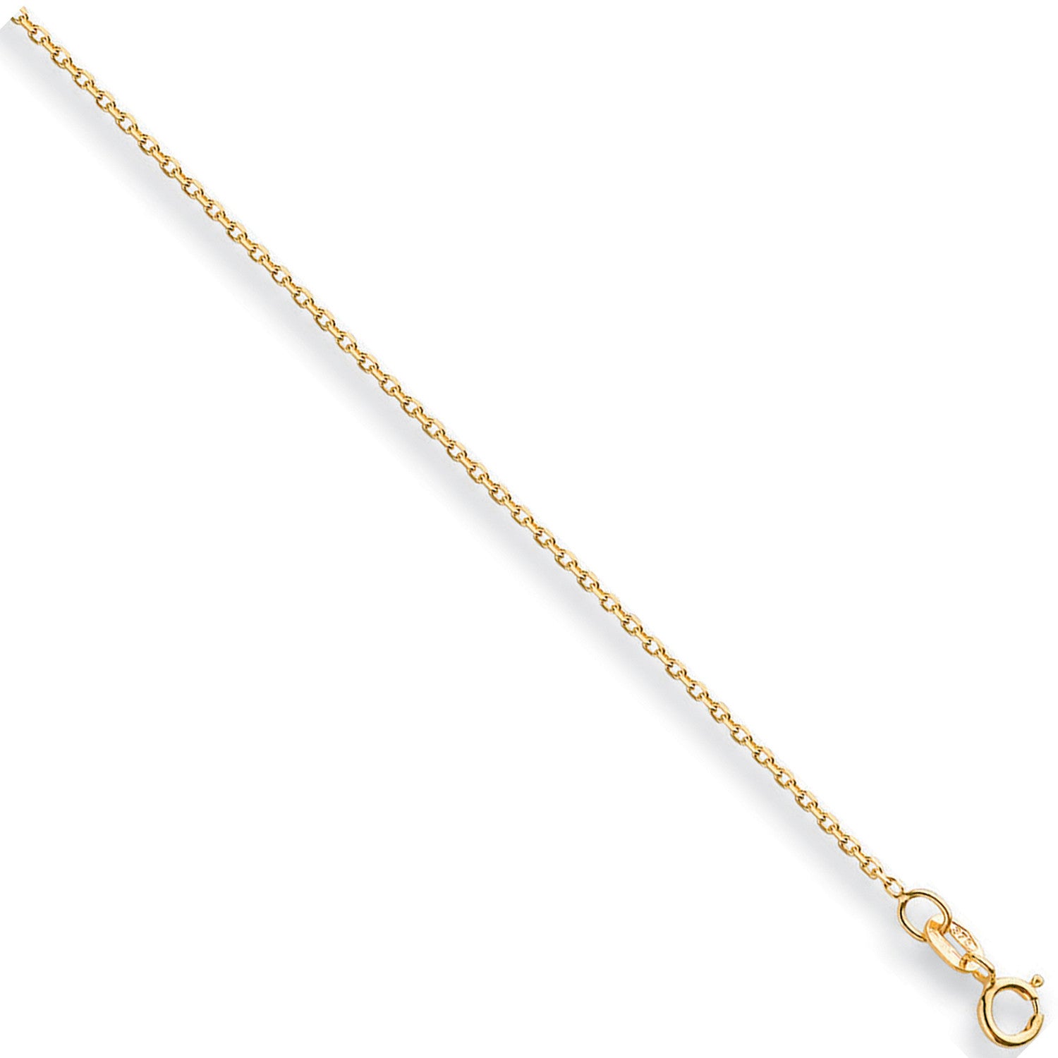 Yellow Gold 1.2mm Diamond Cut Trace Chain - 9ct Gold