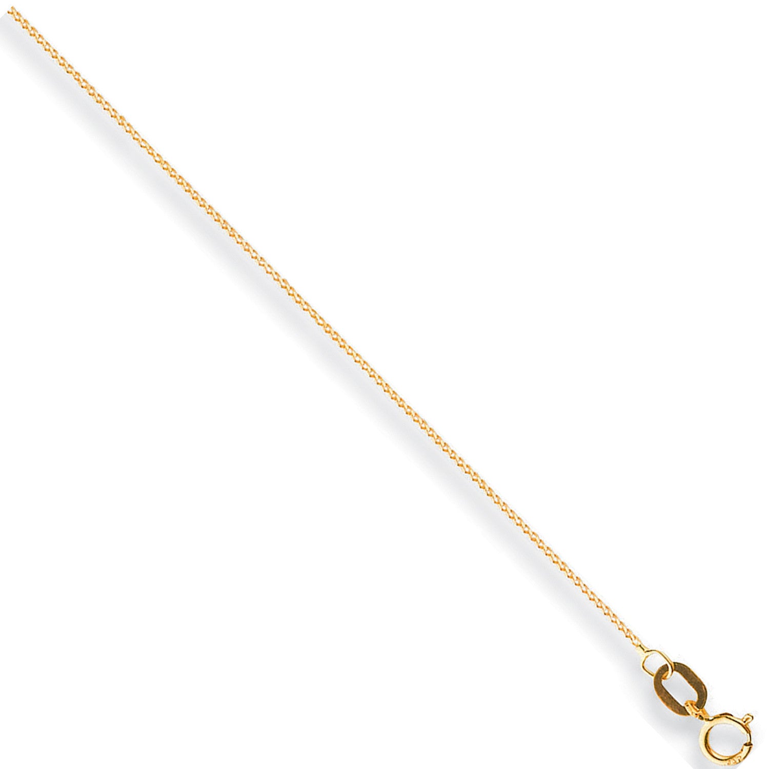 Yellow Gold 0.8mm Traditional Classic Curb Chain - 9ct Gold