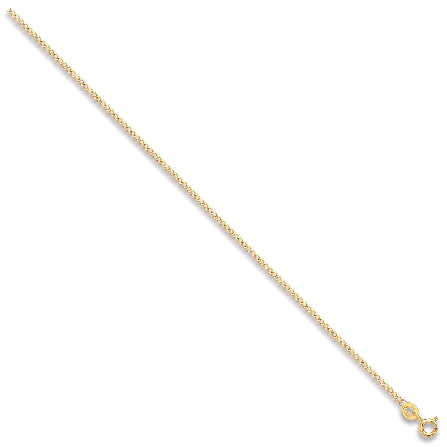 Yellow Gold 1.5mm Classic Hollow Curb Chain - 9ct Gold