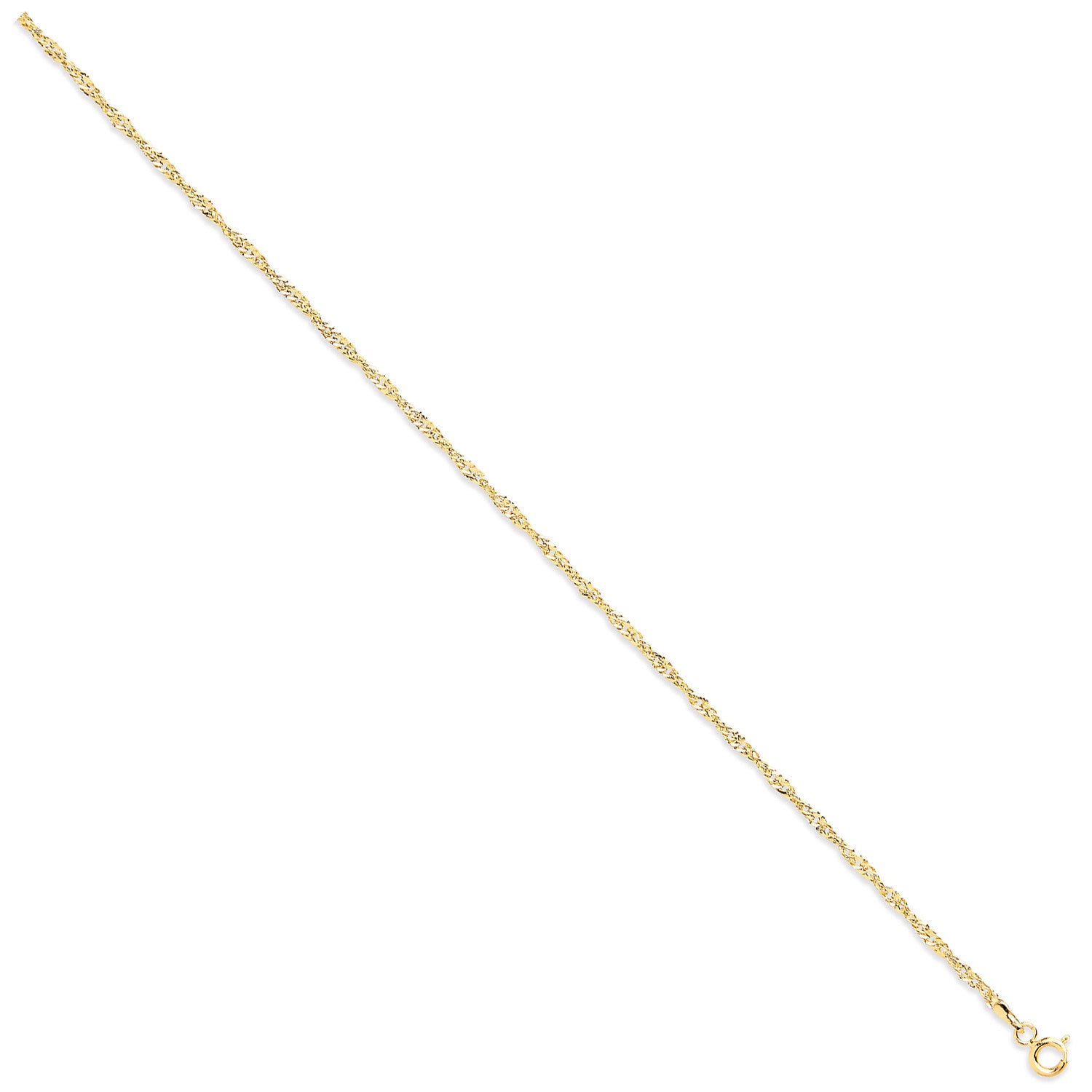 Yellow Gold 1.9mm Hollow Singapore Chain - 9ct Gold