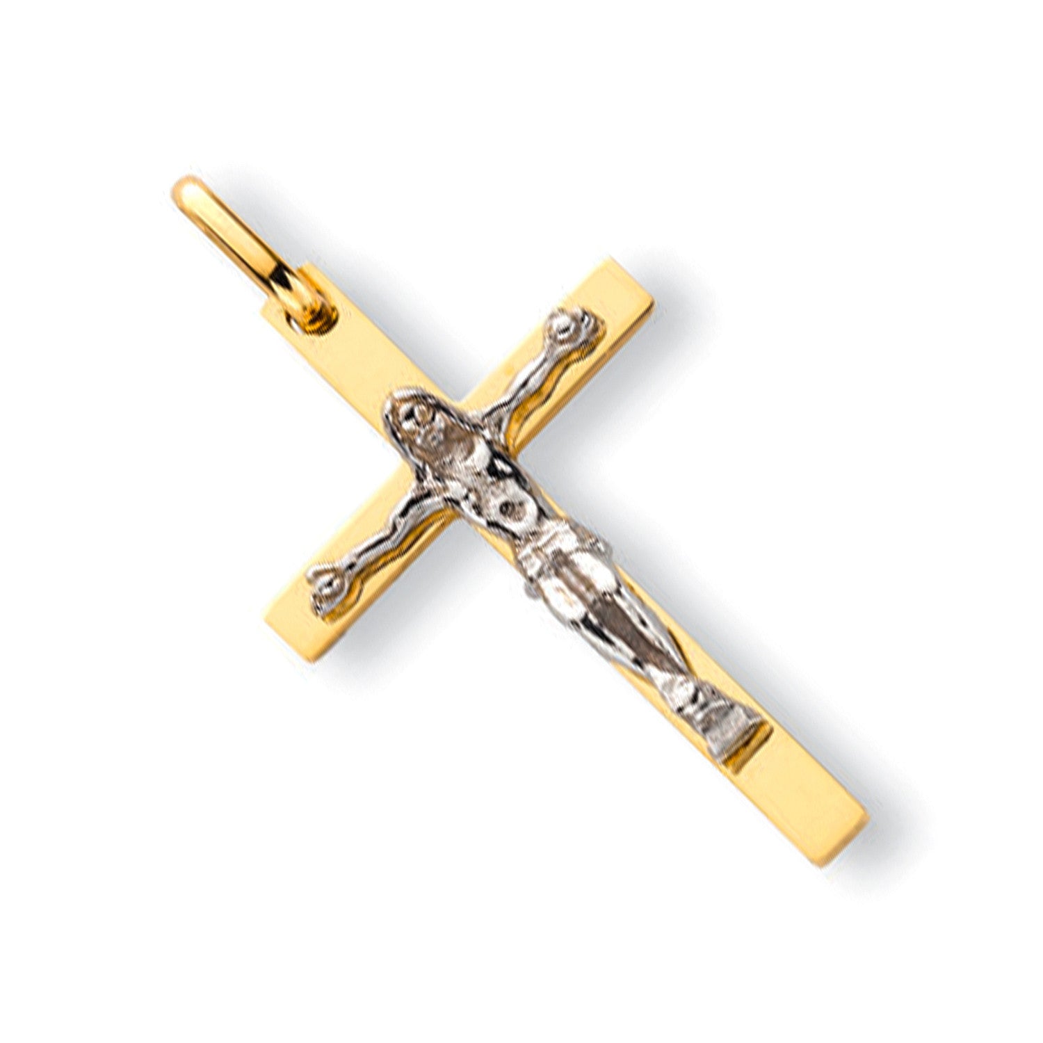 Yellow & White Gold Crucifix - 9ct Gold