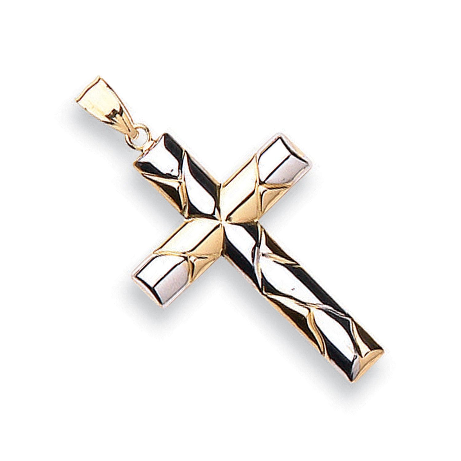 White & Yellow Gold Cross - 9ct Gold